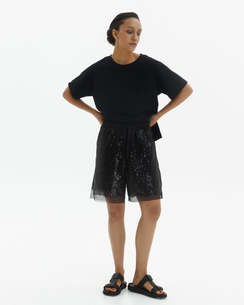 Шорты пайетки Anmuse, цвет: Черный, SH23W37-BLC купить онлайн