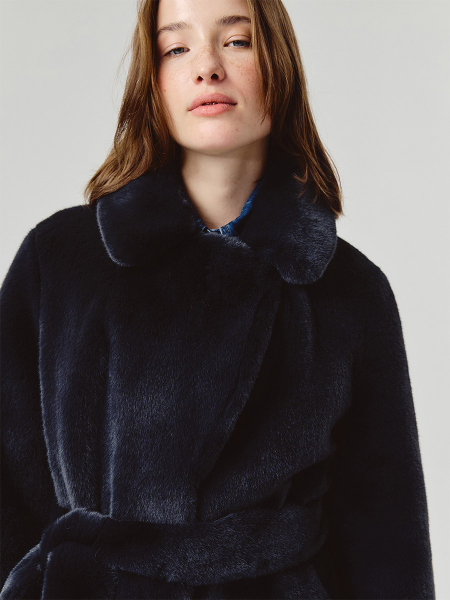 Экошуба с английским воротником Only me, цвет: графит, ЭШ2976 купить онлайн