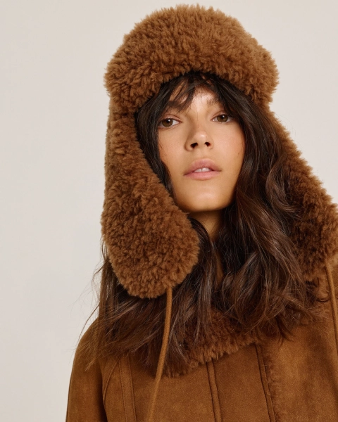 Шапка из мериноса BROWN Anmuse, цвет: коричневый ACC25W202-BRN купить онлайн