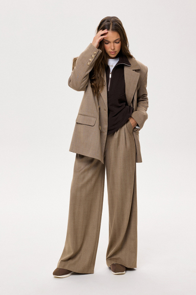 Брюки из шерсти ABDA, цвет: коричневая елочка, 332509502117 купить онлайн