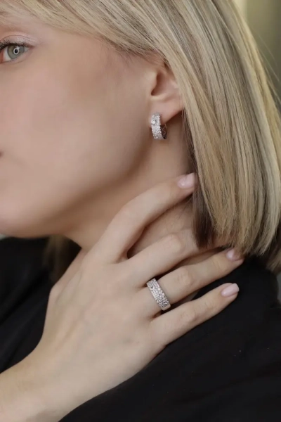 Серьги из серебра с фианитами Tosya Store, цвет: серебро, 901022110 купить онлайн