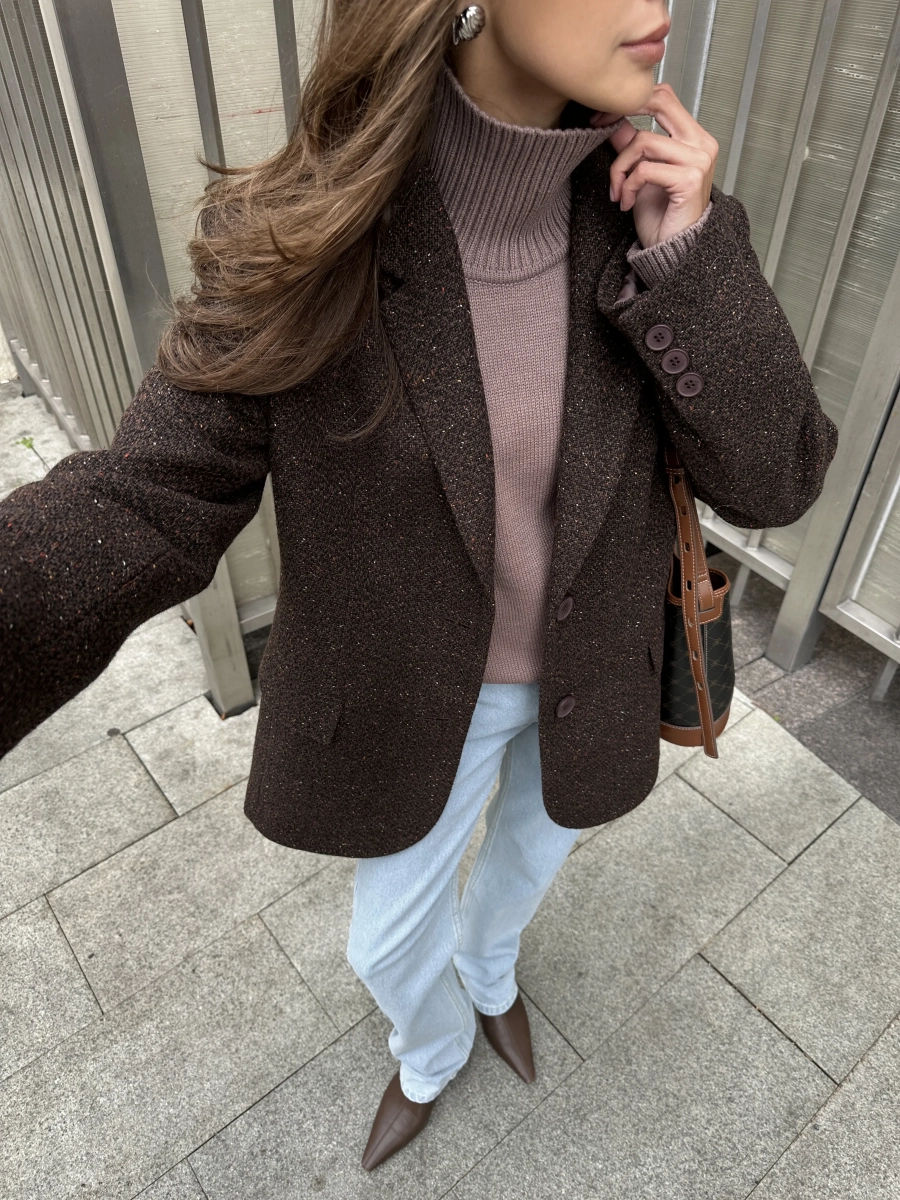 Свитер из шерсти мериноса OVER VELVET, цвет: какао, 00-00005072 купить онлайн