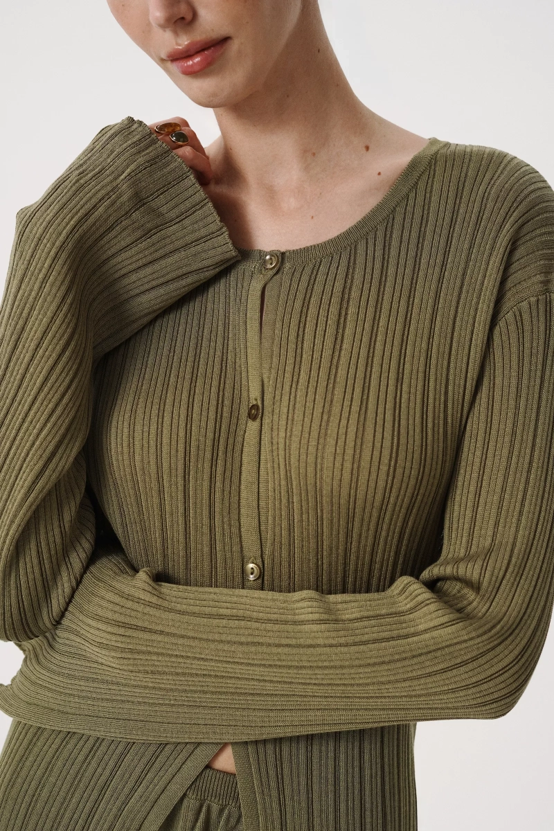Кардиган макси из лиоцелла и шерсти Charmstore, цвет: жженая олива, 305-586119-1010 купить онлайн