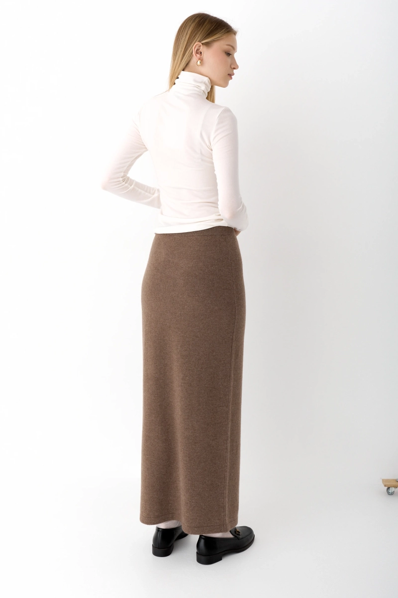 Юбка из шерсти и кашемира Ricoco, цвет: Кофейный, 4094/4 купить онлайн