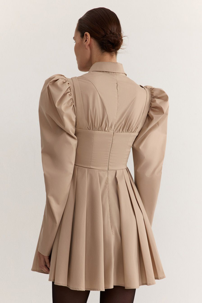 Платье из смесового хлопка TOPTOP, цвет: бежевый, TTS.010.18303.110.05585 купить онлайн