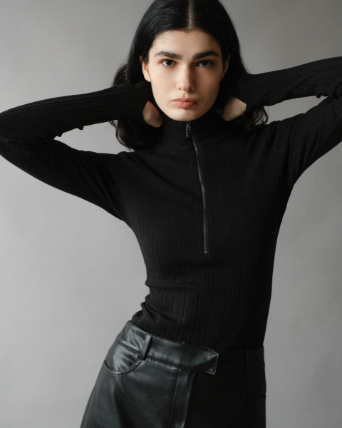 Бадлон с молнией ASYA SEMYONOVA, цвет: black, 00-00001798 купить онлайн