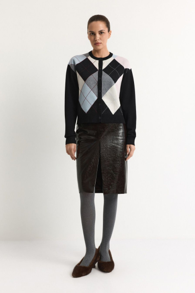 Кардиган с цветными ромбиками TOPTOP, цвет: Черный, TT.051.18368.900 купить онлайн