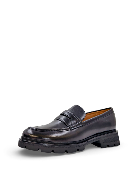 Лоферы из натуральной кожи GRANDERA, цвет: Черный  купить онлайн