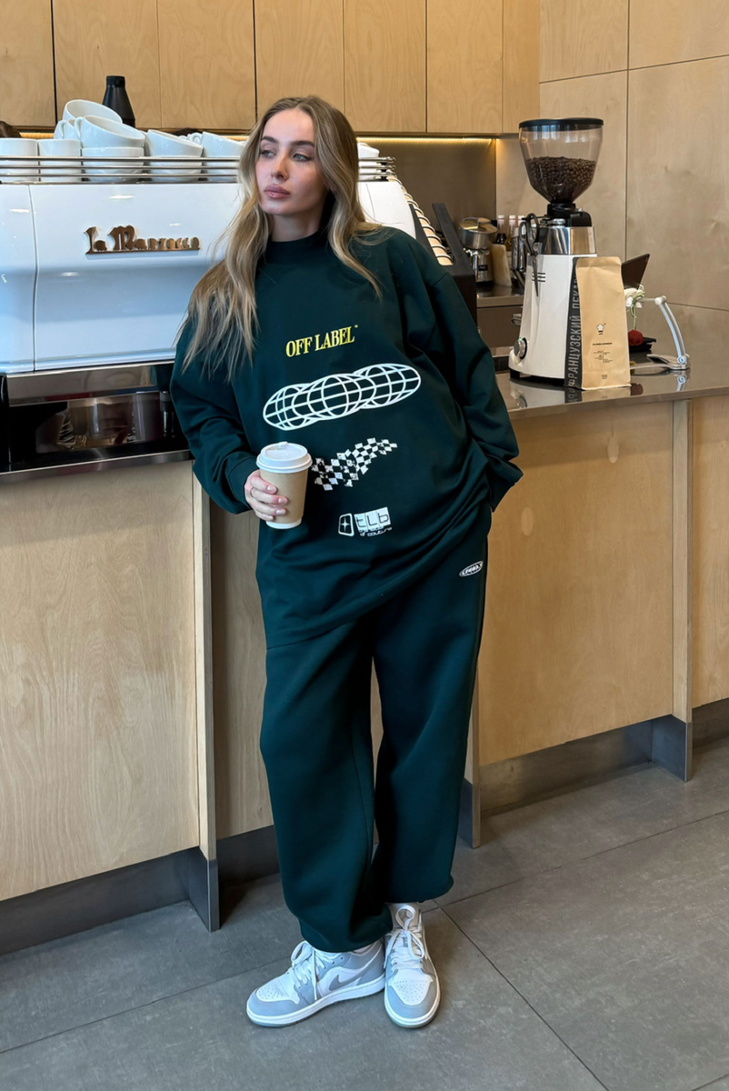 Лонгслив объемный RACING DARK GREEN Label .B, цвет: dark green, Tp.03.4.M1.0725DGRN купить онлайн