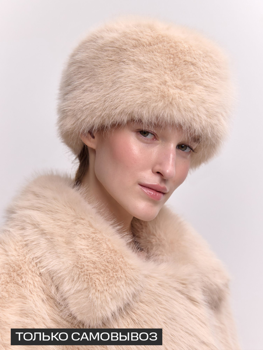 Папаха из экомеха под песца