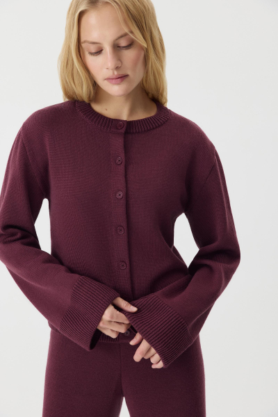 Кардиган из шерсти Charmstore, цвет: сливовый, 305-42898-680 купить онлайн
