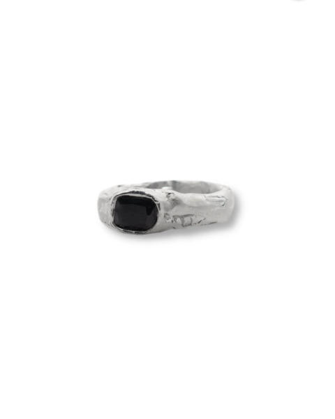 Кольцо Texture ring with cubic zirconia Black