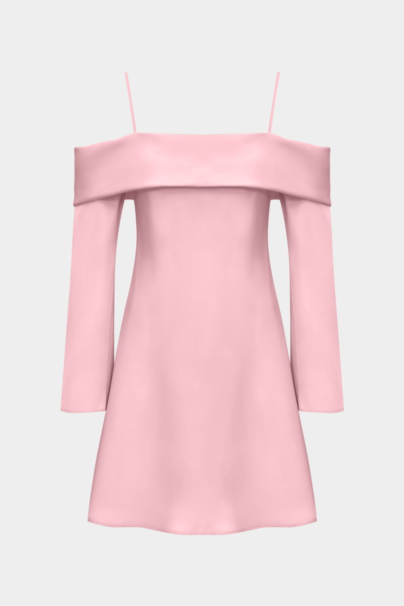 Платье из сатина с открытыми плечами