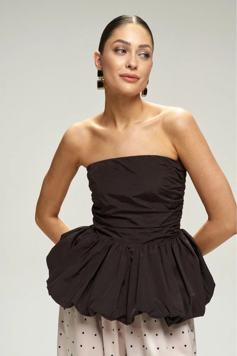 Топ-корсет с баской Choco Erist store, цвет: шоколадный, НФ-00002965 купить онлайн