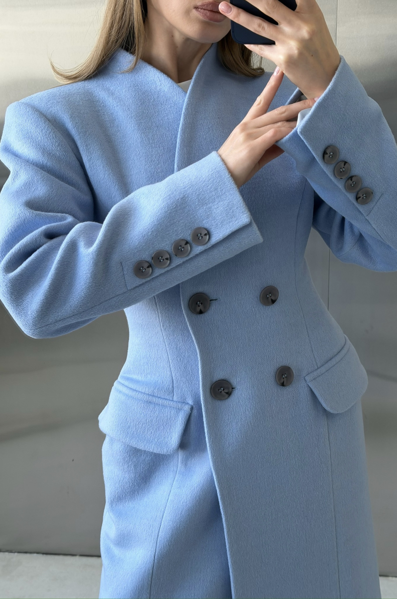 Пальто "Stephanie" голубое Label .B, цвет: голубой,  купить онлайн