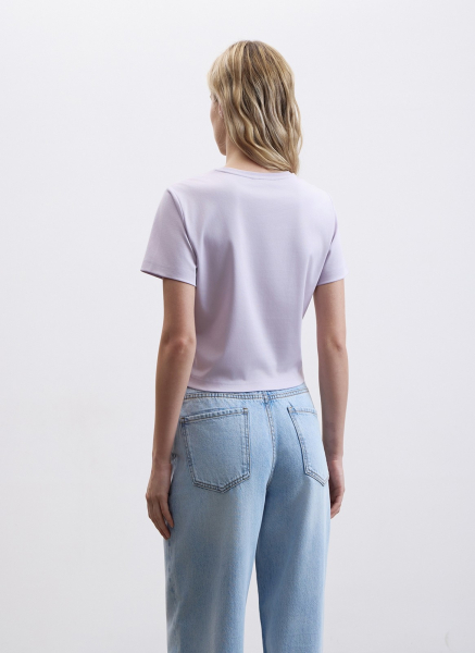 Футболка мини с принтом ALL WE NEED, цвет: лавандовый, 2604W2112-22 купить онлайн