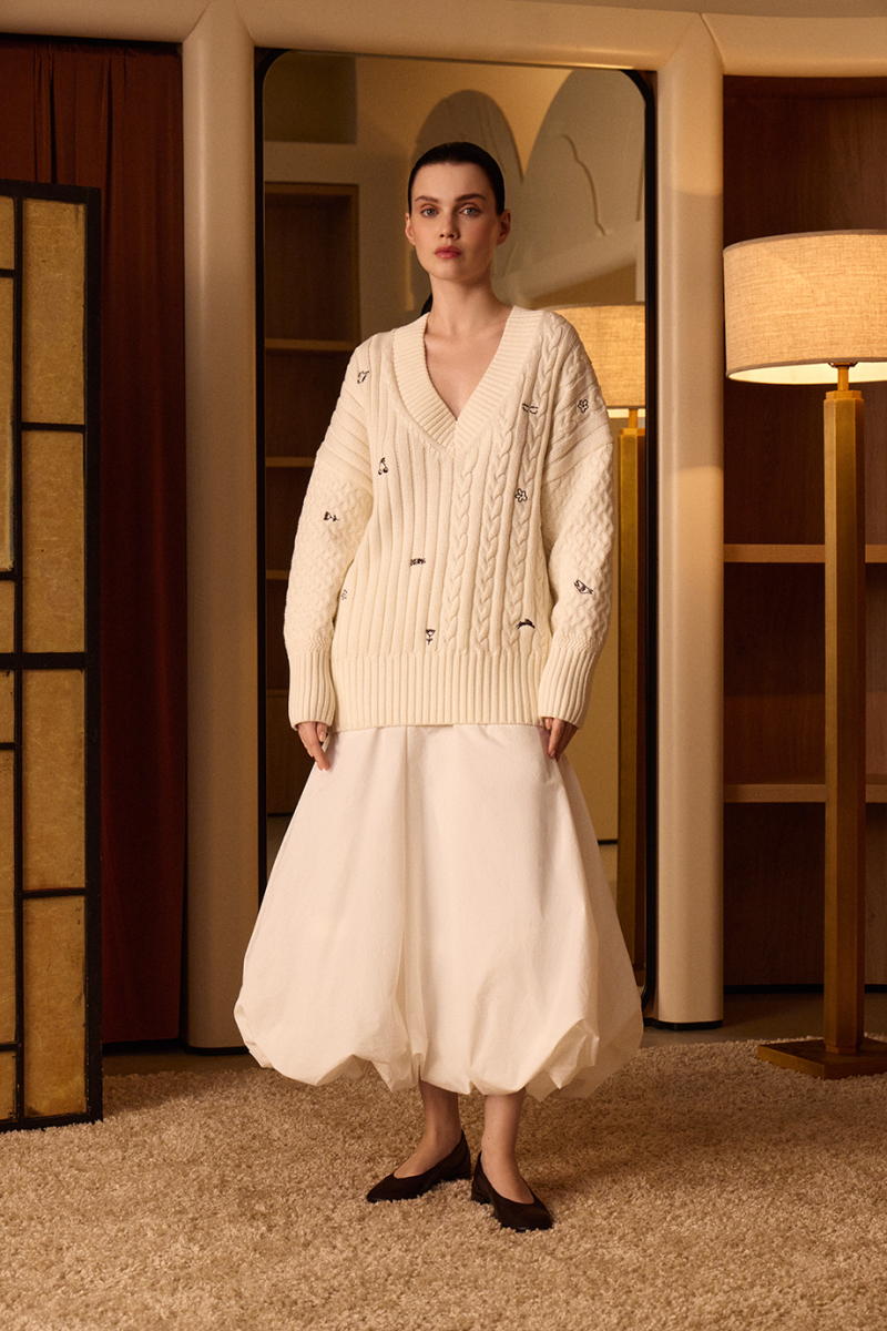 Джемпер с косами и вышивкой DREAMS BY ALENA AKHMADULLINA, цвет: белый, 126104140304639/413000 купить онлайн