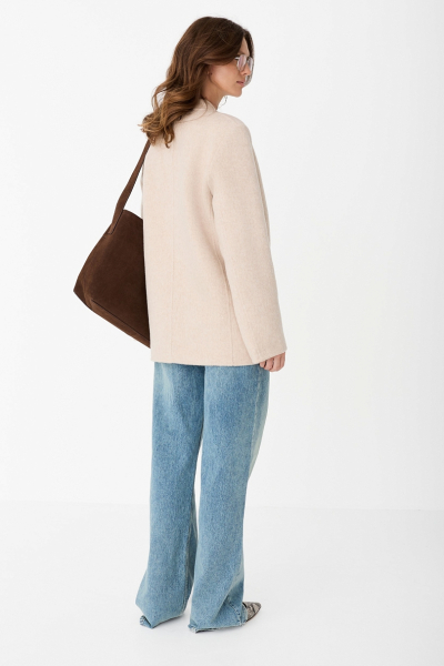 Пальто укороченное из шерсти Ricoco, цвет: бежевый, 5000/2 купить онлайн