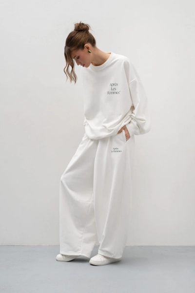 Брюки широкие TRES, цвет: молочный, НФ-00000441 купить онлайн