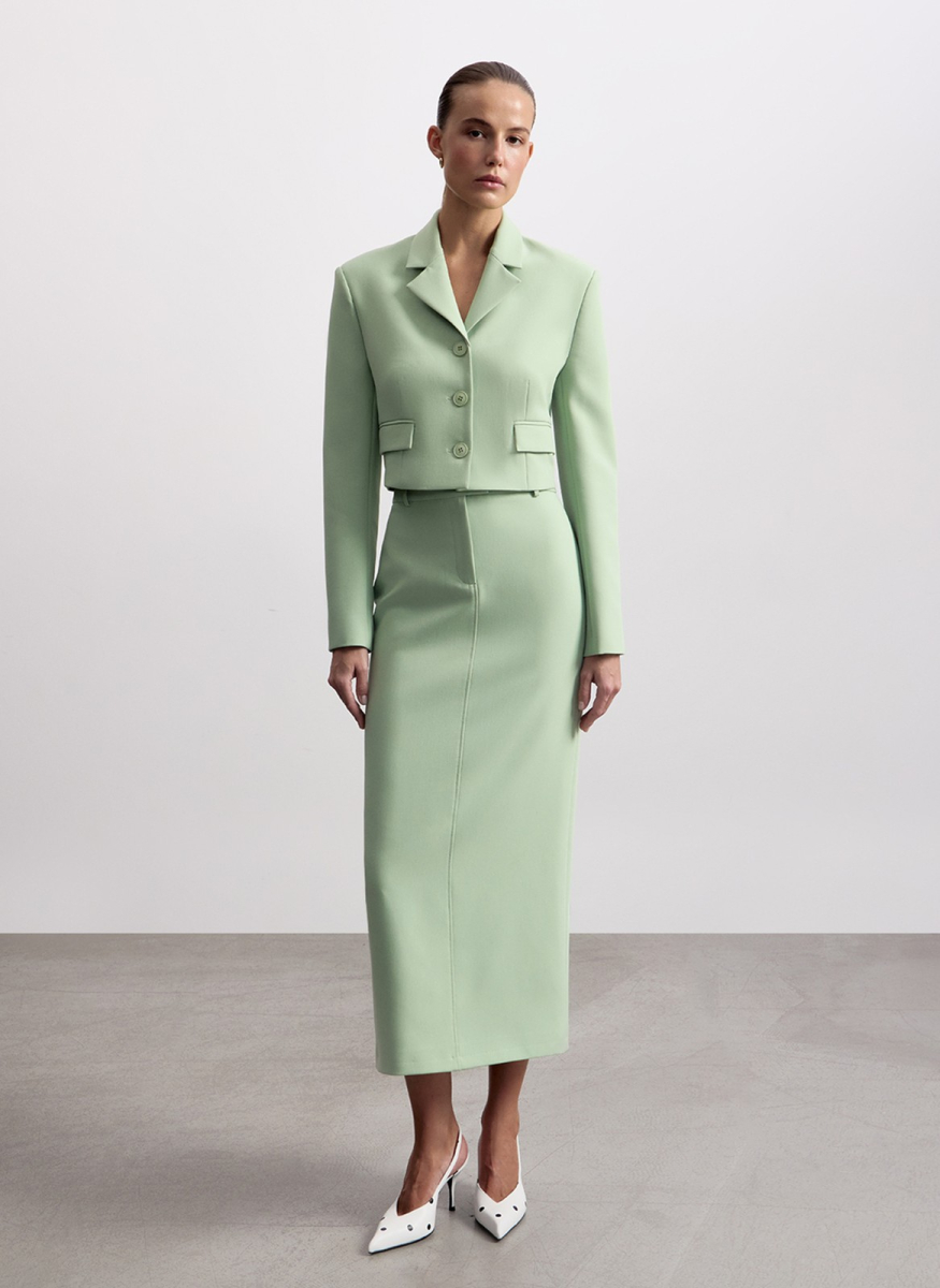 Жакет укороченный ALL WE NEED, цвет: фисташковый, 2603W1293-62 купить онлайн