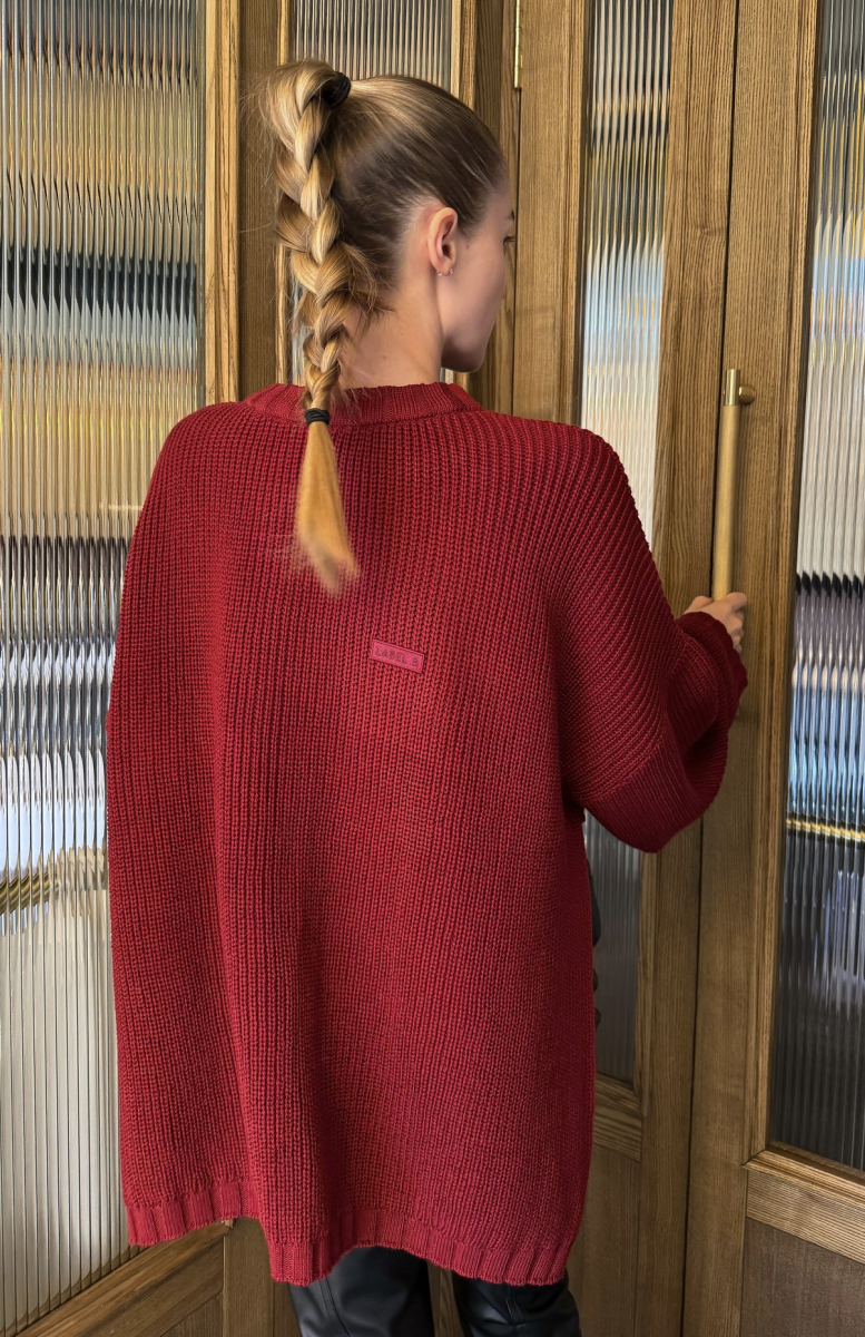 Джемпер с открытой спиной BURGUNDY Label .B, цвет: burgundy, Kn.01.34BRD купить онлайн