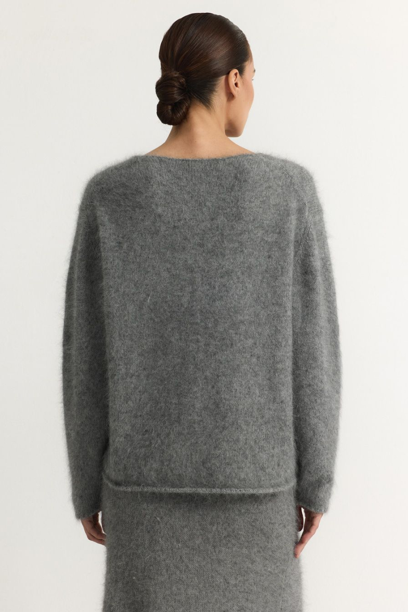 Пуловер из смесовой ангорской шерсти TOPTOP, цвет: серый, TTS.050.18231.800 купить онлайн