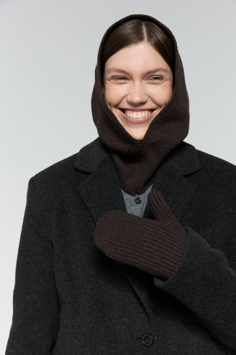 Капор из смесового кашемира ver.2.0 AROUND, цвет: темно-коричневый 1411_07C23 купить онлайн