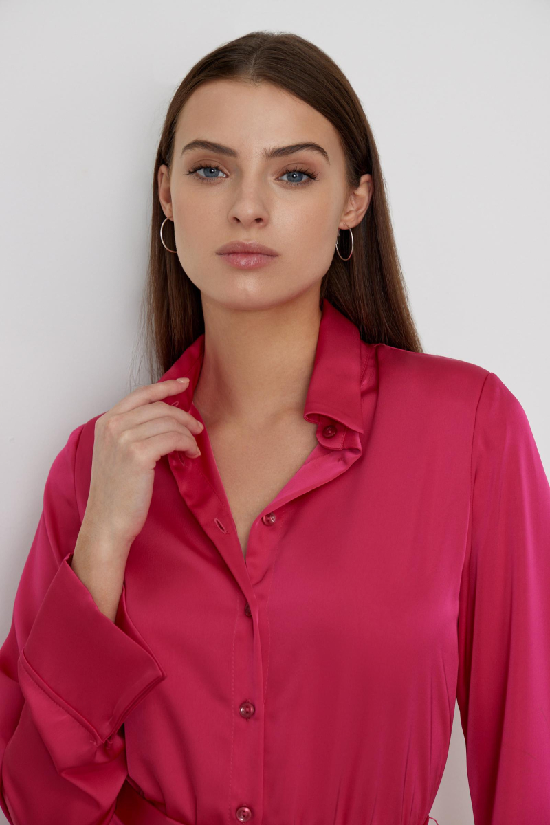 Платье с фигурной кокеткой и воланом Charmstore, цвет: фуксия, 10003248 купить онлайн