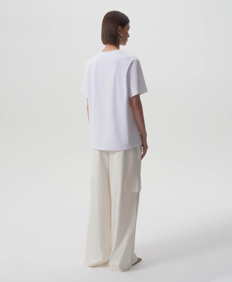 Футболка силуэта умеренный оверсайз GLVR, цвет: белый, 125G26GAC1224 купить онлайн