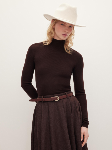 Водолазка из шерсти мериноса Chaika, цвет: коричневый, AW25KN01-45 купить онлайн
