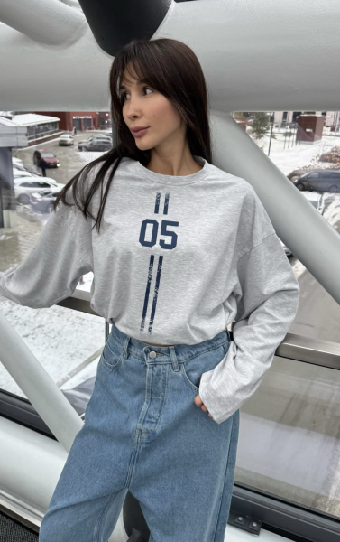 Лонгслив на кулисе 05 GREY Label .B, цвет: grey, Tp.03.5.41.1025GR купить онлайн