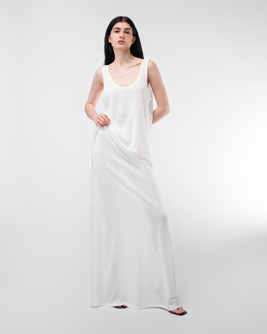 Майка с открытой спиной из вискозы ASYA SEMYONOVA, цвет: WHITE, 00-00002179 купить онлайн