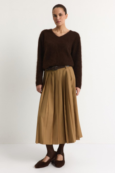 Юбка с двойным ремнем TOPTOP, цвет: бежевый, TT.072.17852.110 купить онлайн