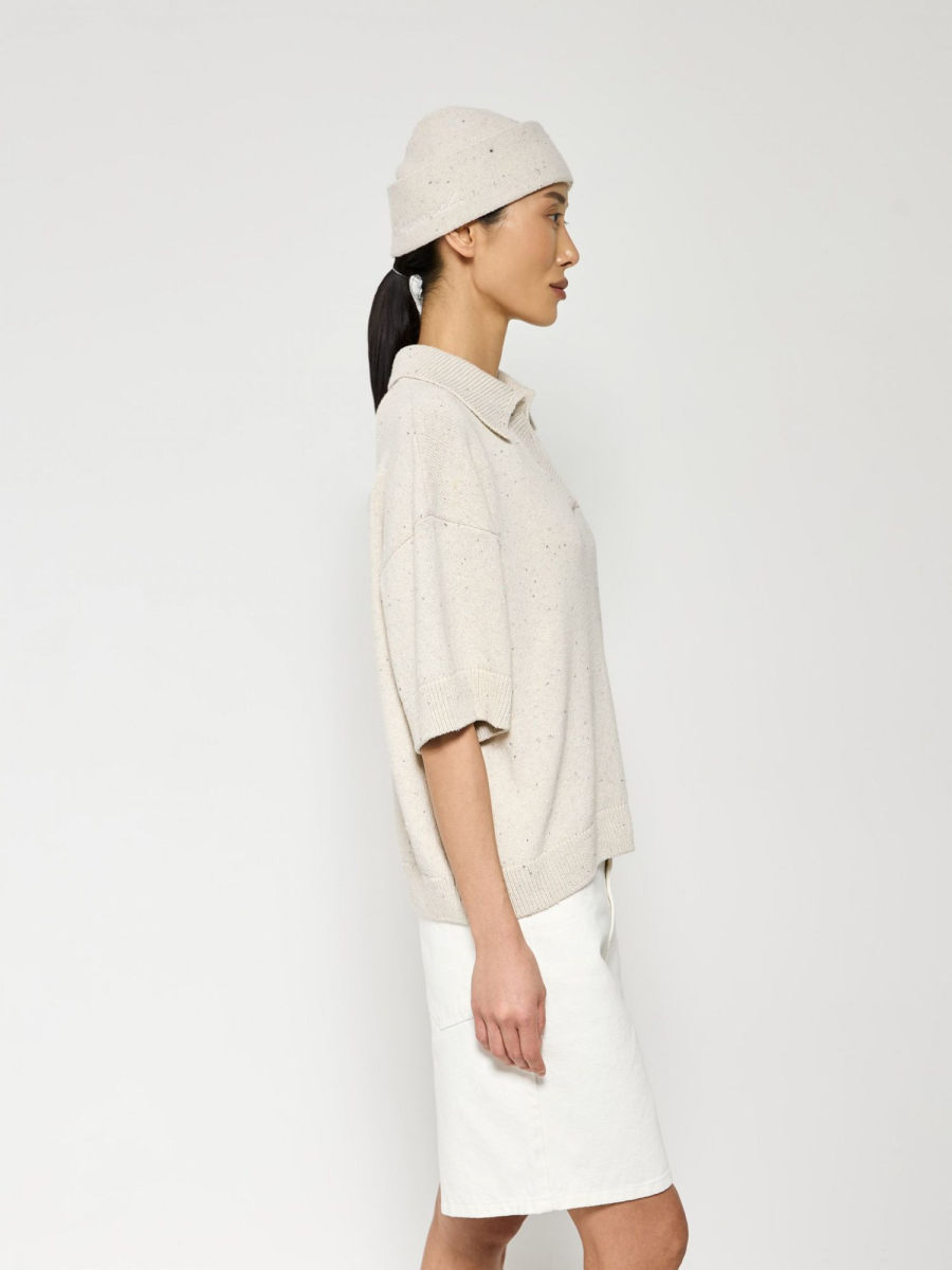 Поло из переработанного хлопка AROUND, цвет: белый песок, 219_99C01 купить онлайн