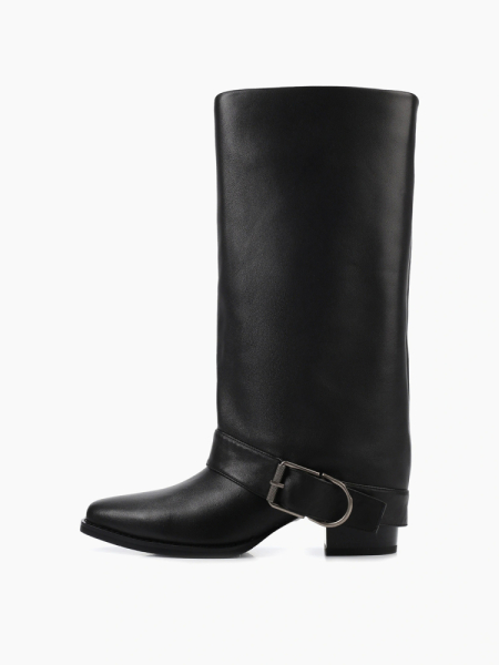 Сапоги на каблуке из натуральной кожи