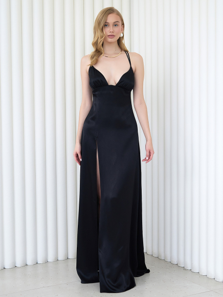 Платье-комбинация с разрезом