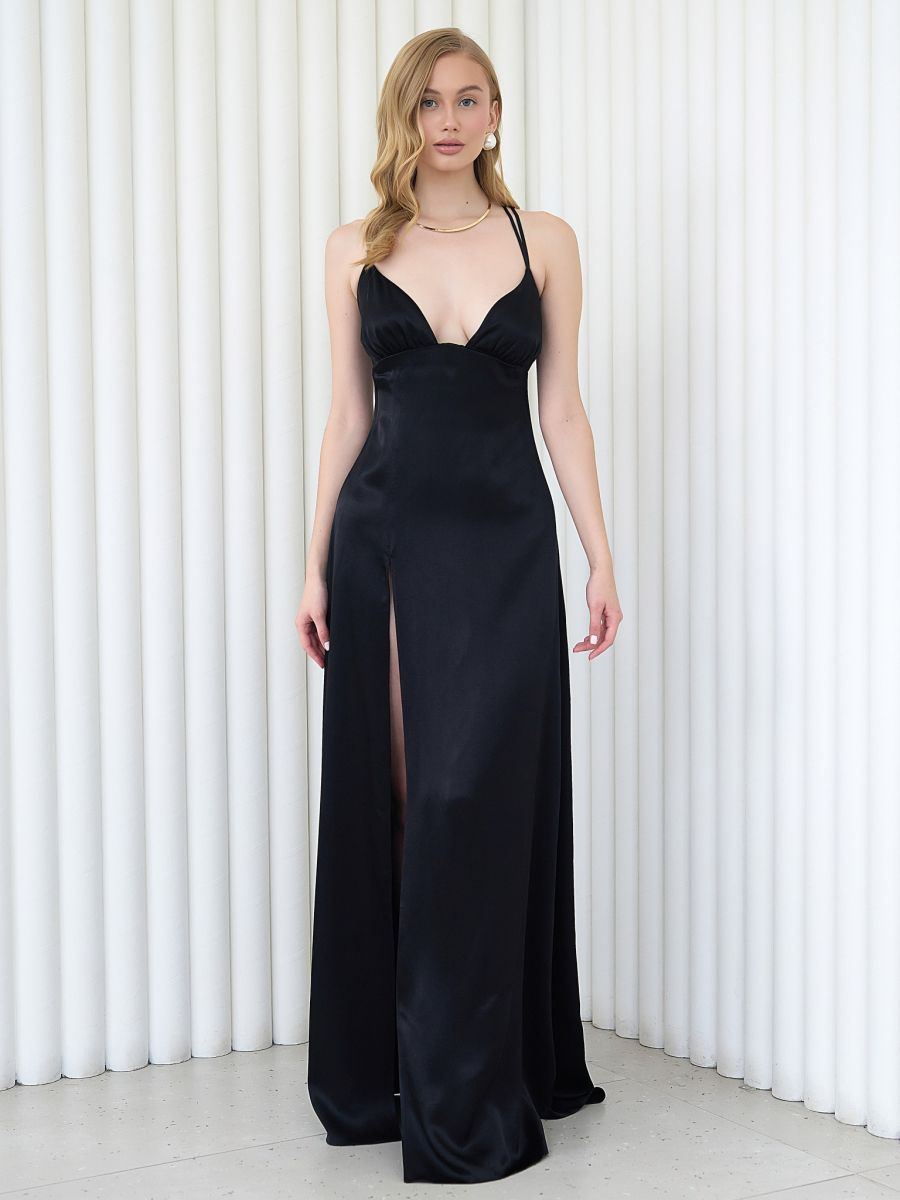 Платье-комбинация с разрезом