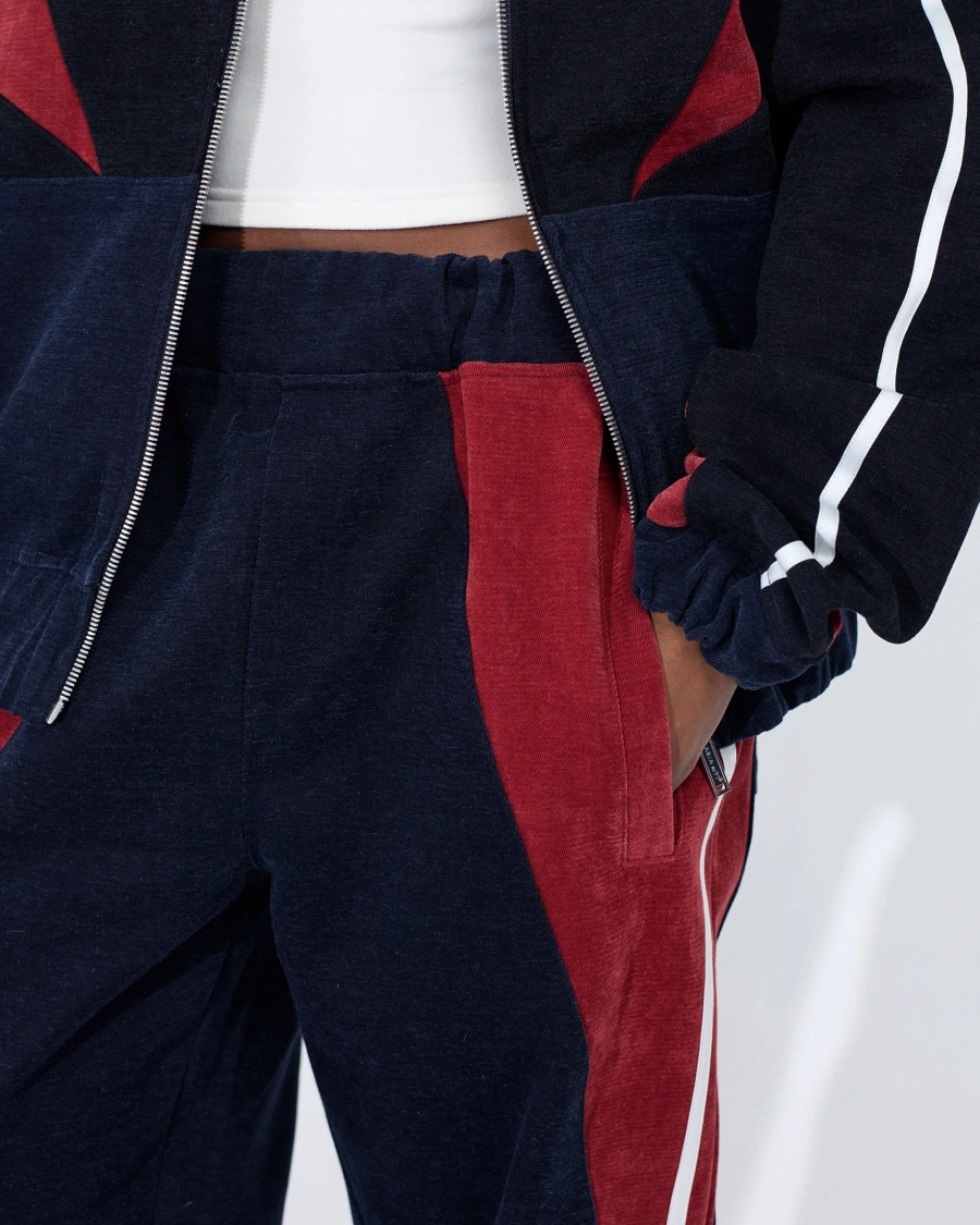 Джоггеры из велюра с лампасами ASIA ST 71, цвет: синий,  купить онлайн