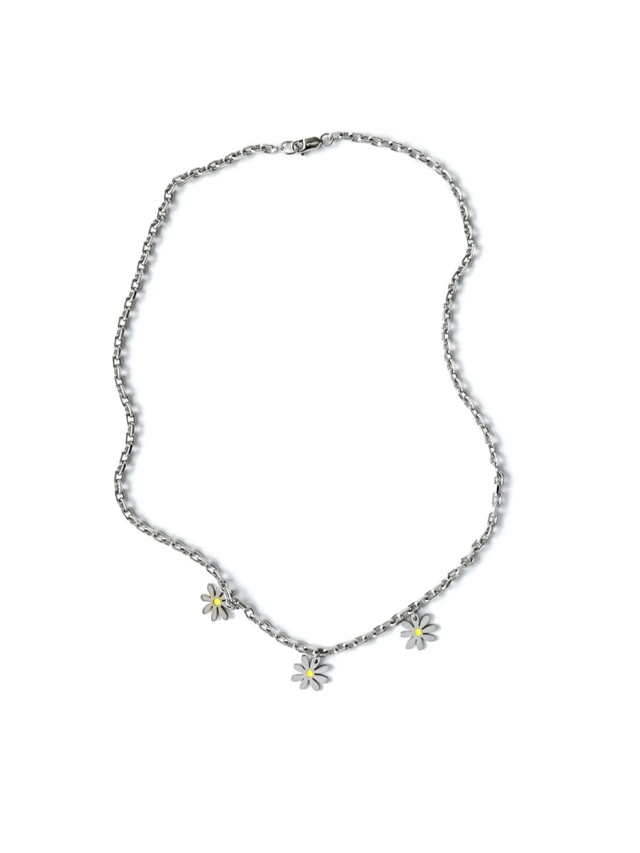 Серебряное колье-чокер «Ромашка»