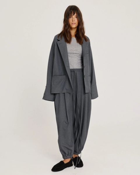 Брюки-шаровары из шерсти GRAY Anmuse, цвет: серый,  купить онлайн