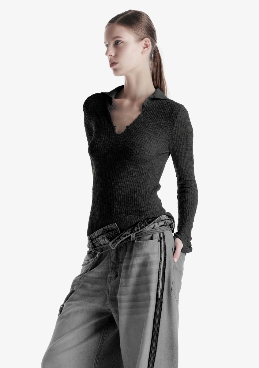 Свитер с широким воротником KRAKATAU, цвет: Черный, Sw44-1 купить онлайн