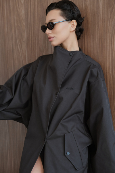 Тренч оверсайз Мини, цвет: Черный, НФ-00000493 купить онлайн