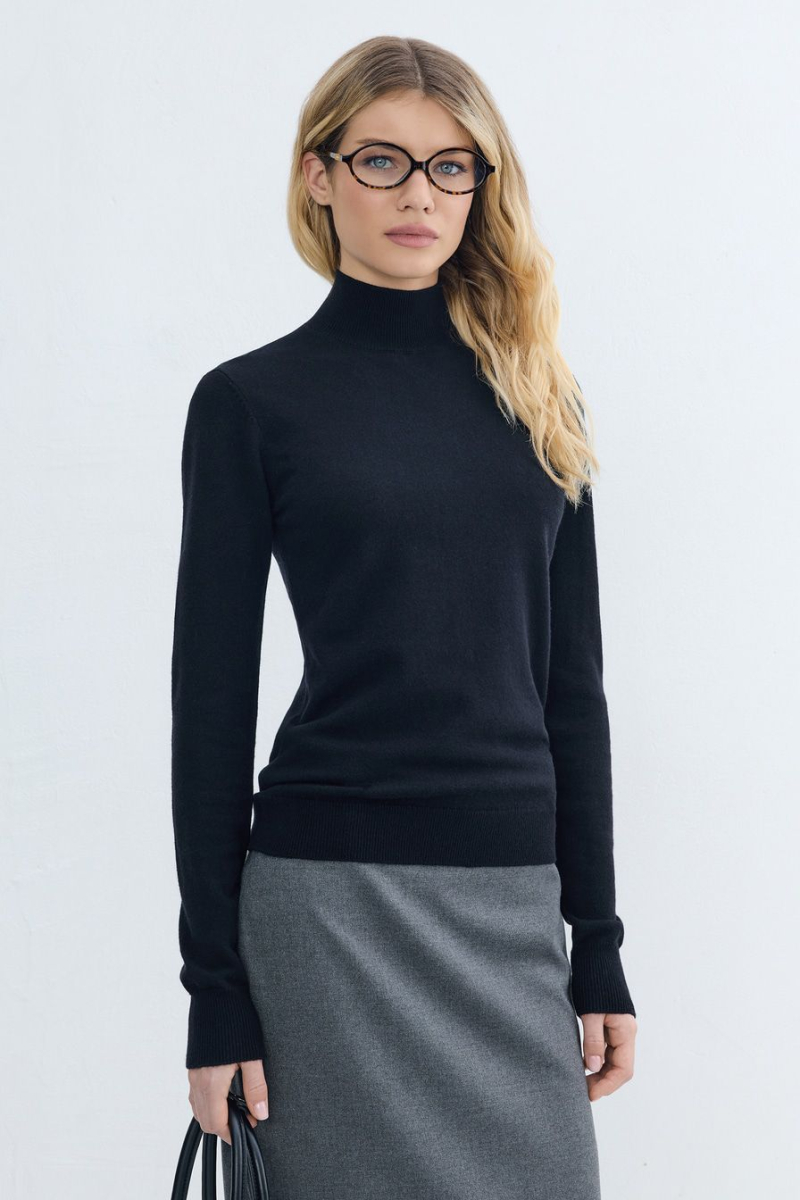 Водолазка с добавлением шерсти и кашемира TOPTOP, цвет: Черный, TTS.052.15462.900 купить онлайн