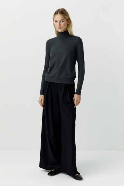 Водолазка вязаная классическая Charmstore, цвет: антрацит, 302-17584-892 купить онлайн