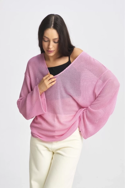 Лонгслив вязаный Pink Erist store, цвет: розовый, НФ-00002364 купить онлайн