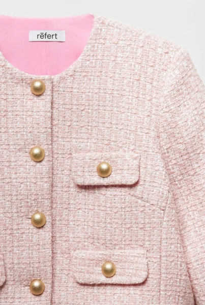 Жакет укороченный из твида с клапанами REFERT, цвет: розовый, 04-3505/3-2511 купить онлайн