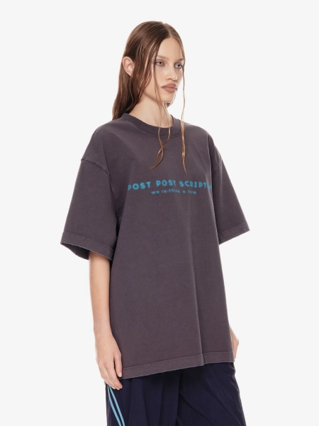 Футболка оверсайз с принтом POST POST SCRIPTUM, цвет: серый, 1146.11.00.GRY купить онлайн
