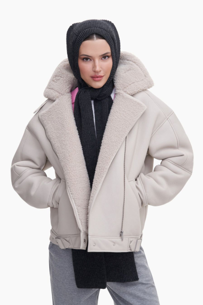 Чепчик-шарф из смесовой шерсти мериноса TOPTOP, цвет: серый TT.601.15040.800 купить онлайн