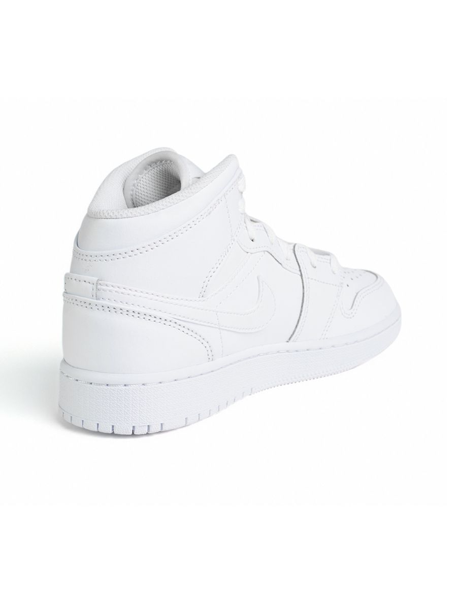 Кроссовки подростковые Jordan 1 Mid "Triple White" NKDADDYS SNEAKERS, цвет: белый 554725-136 купить онлайн