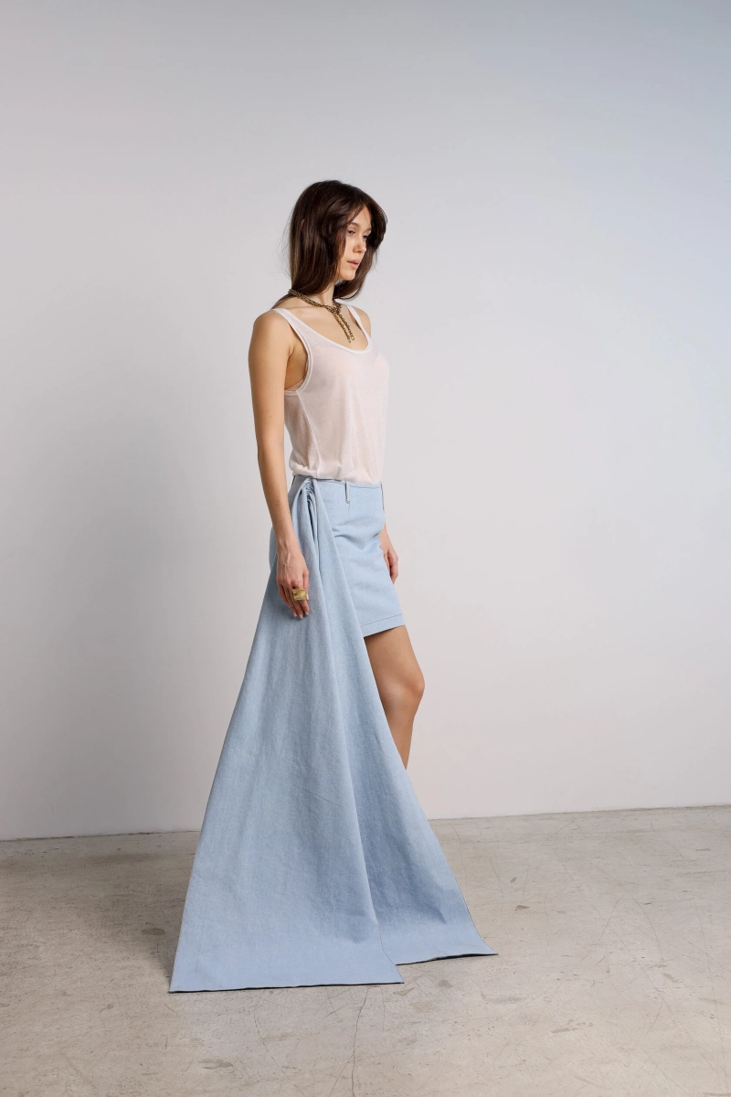 Юбка Ply jeans issju, цвет: голубой,  купить онлайн